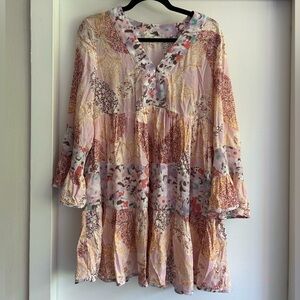 entro colorful long sleeve dress